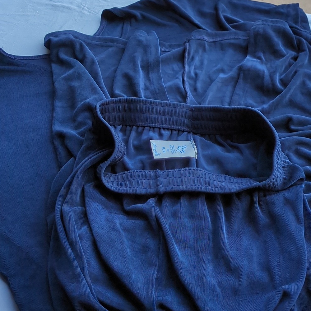 Lounge Set Blue Top and Pants Two Piece Knit Comfort Relaxed Fit, Medium - Picture 11 of 11